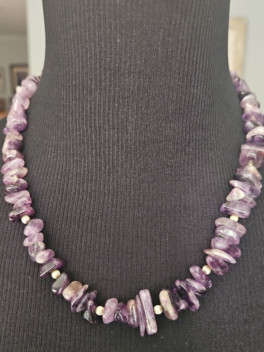 Vintage Real Amethyst 18" Necklace